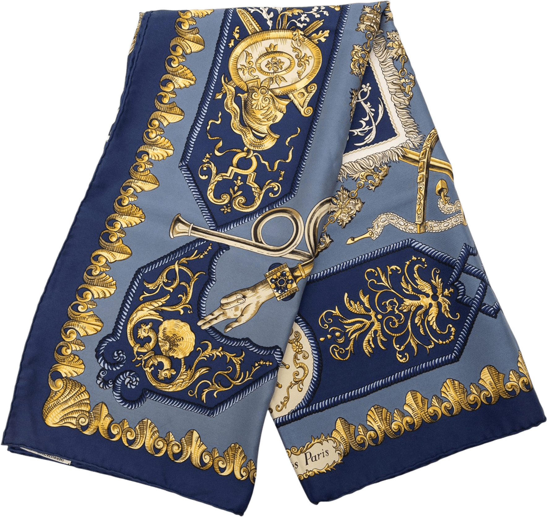 Hermès Ludovicus Magnus Silk Scarf, från Luxclusif, i färgen blue.