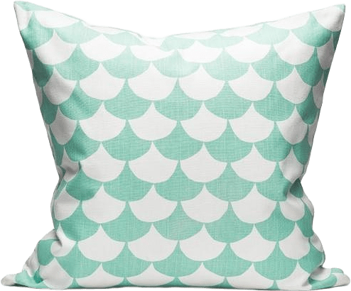 Kuddfodral Big Waves 50x50cm Korall, från Littlephant, i färgen vit/aqua.