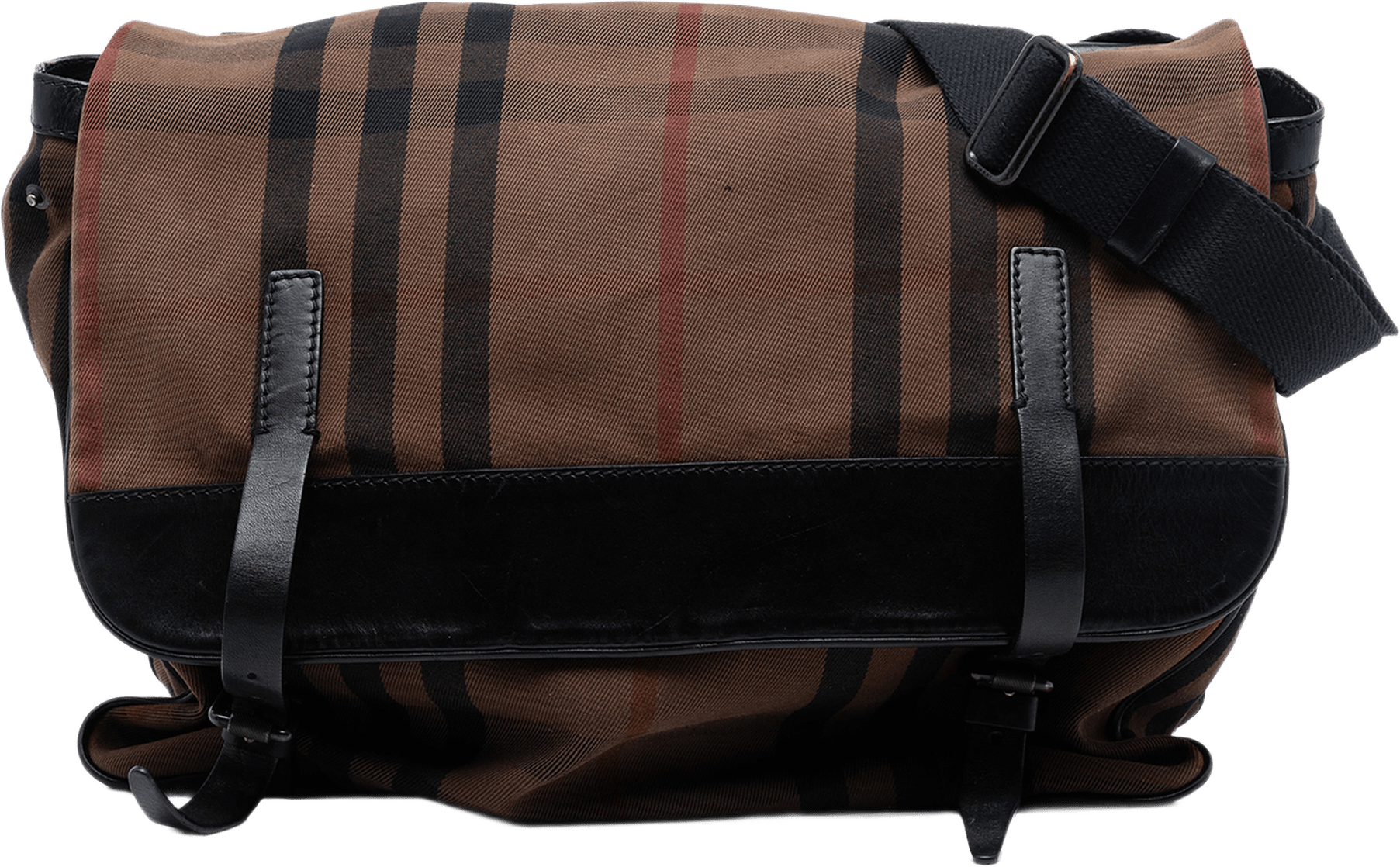 Burberry House Check Canvas Flap Crossbody, från Luxclusif, i färgen brown.