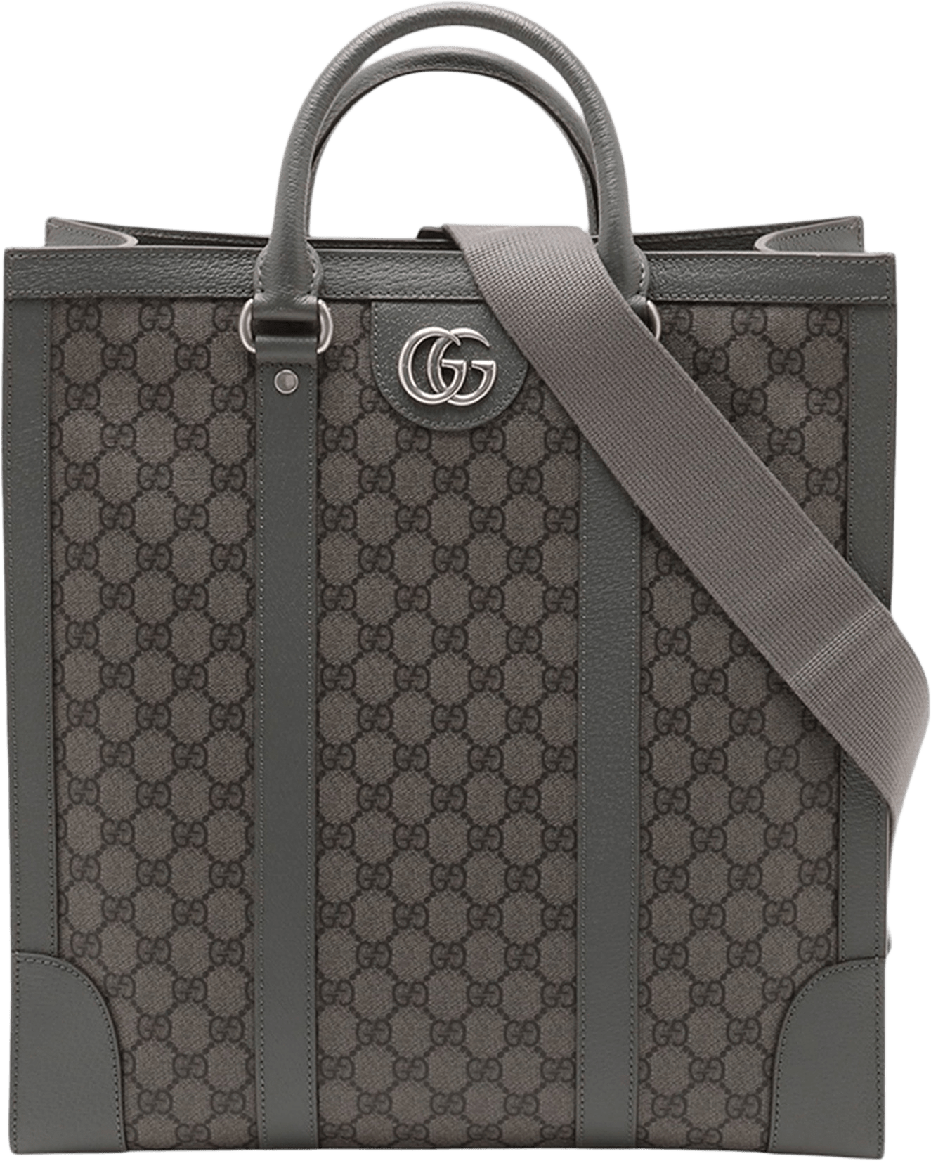 Gucci Medium Gg Supreme Ophidia Vertical Tote, från Luxclusif, i färgen grå.