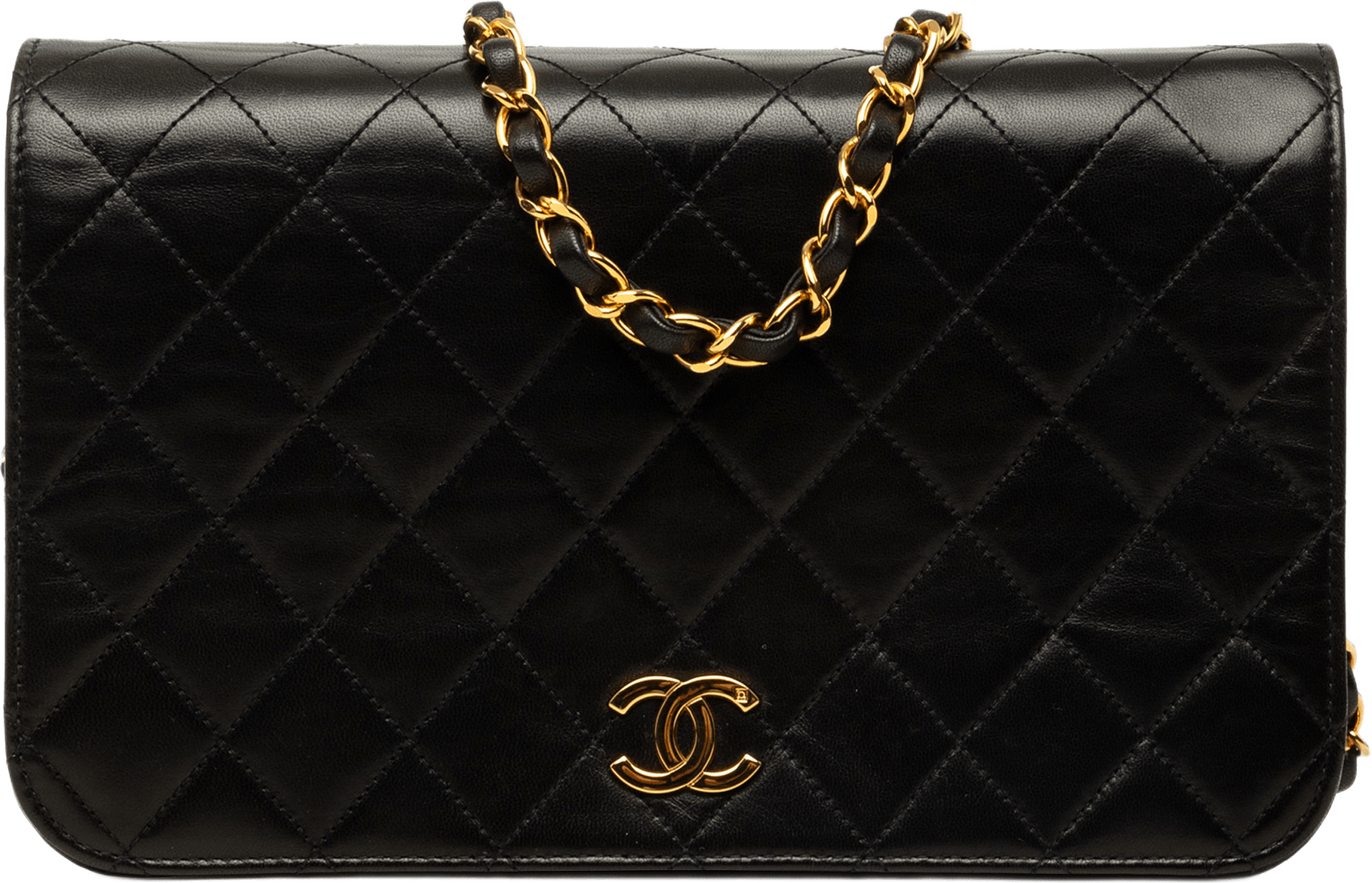 Chanel Medium Cc Quilted Lambskin Full Flap, från Luxclusif, i färgen svart.