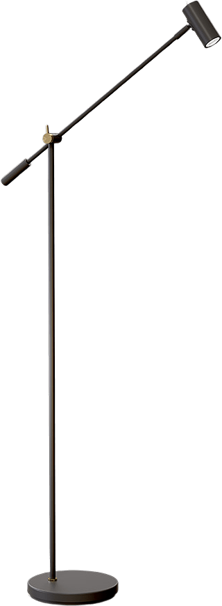 Golvlampa Cato Dimbar, från Belid, i färgen mattsvart/mässing.