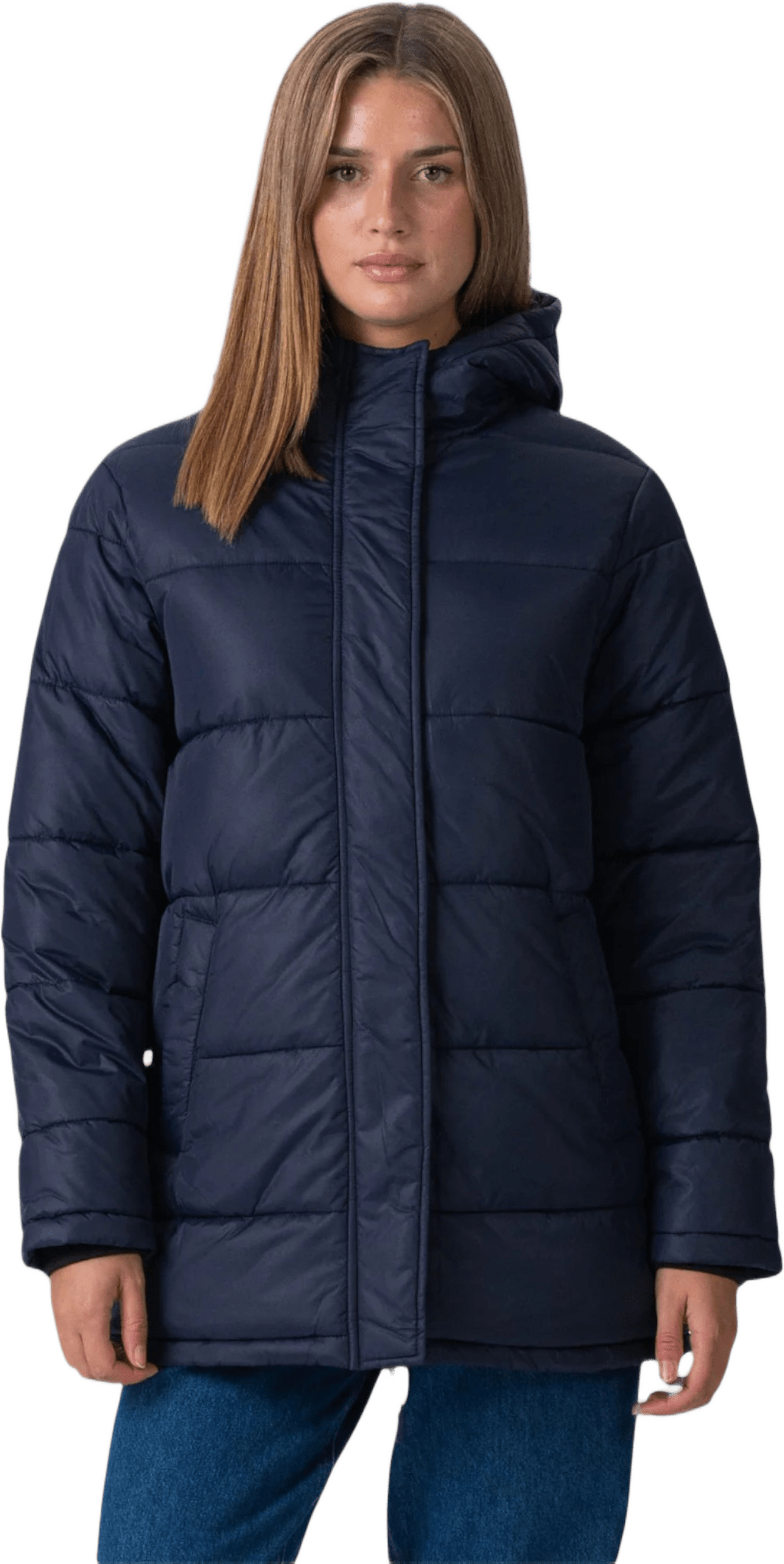 Lång Pufferjacka, från TeeShoppen, i färgen marin.