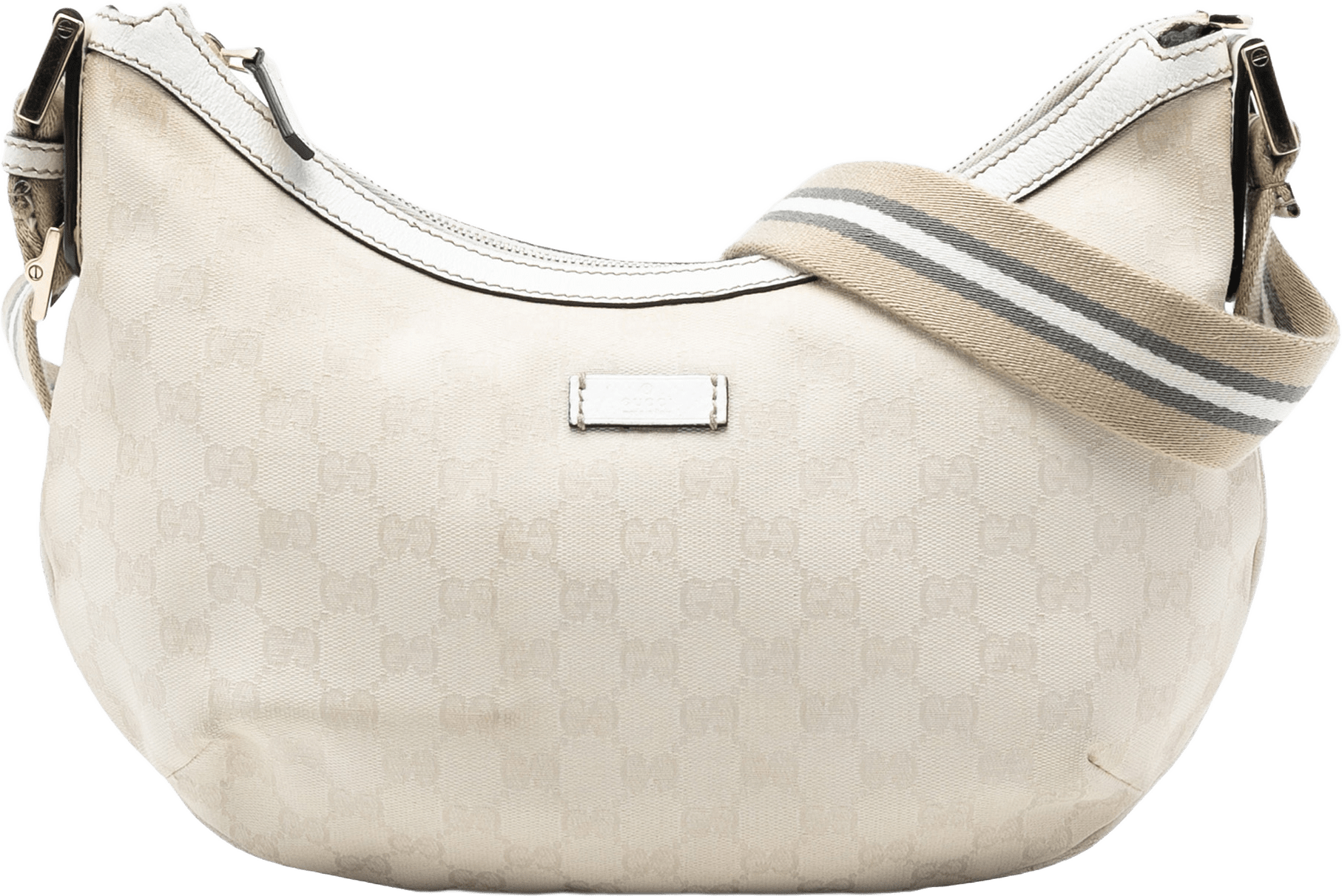 Gucci Gg Canvas Web Crossbody, från Luxclusif, i färgen beige.