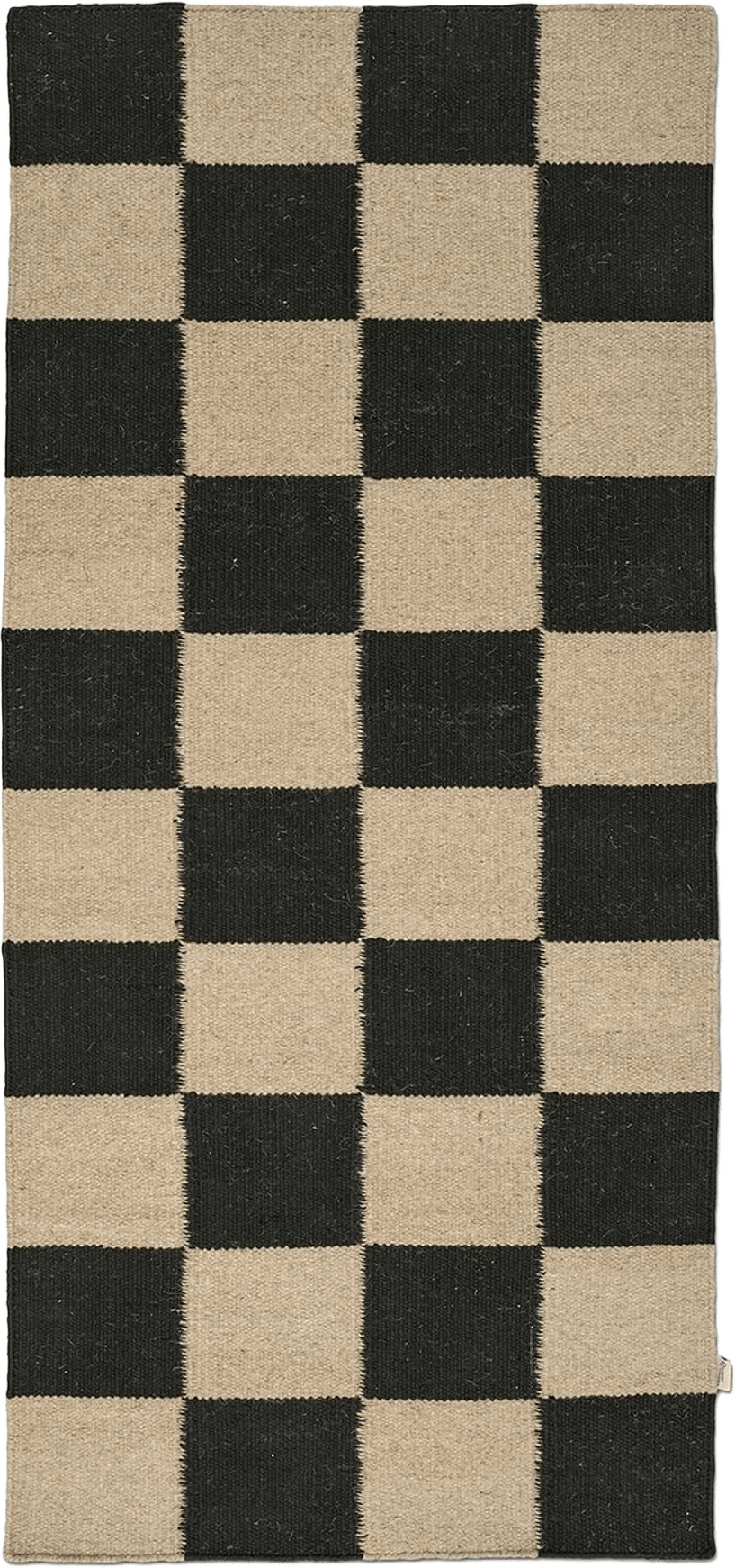 Gångmatta Squares 80x240 cm, från Classic Collection, i färgen svart/natur.