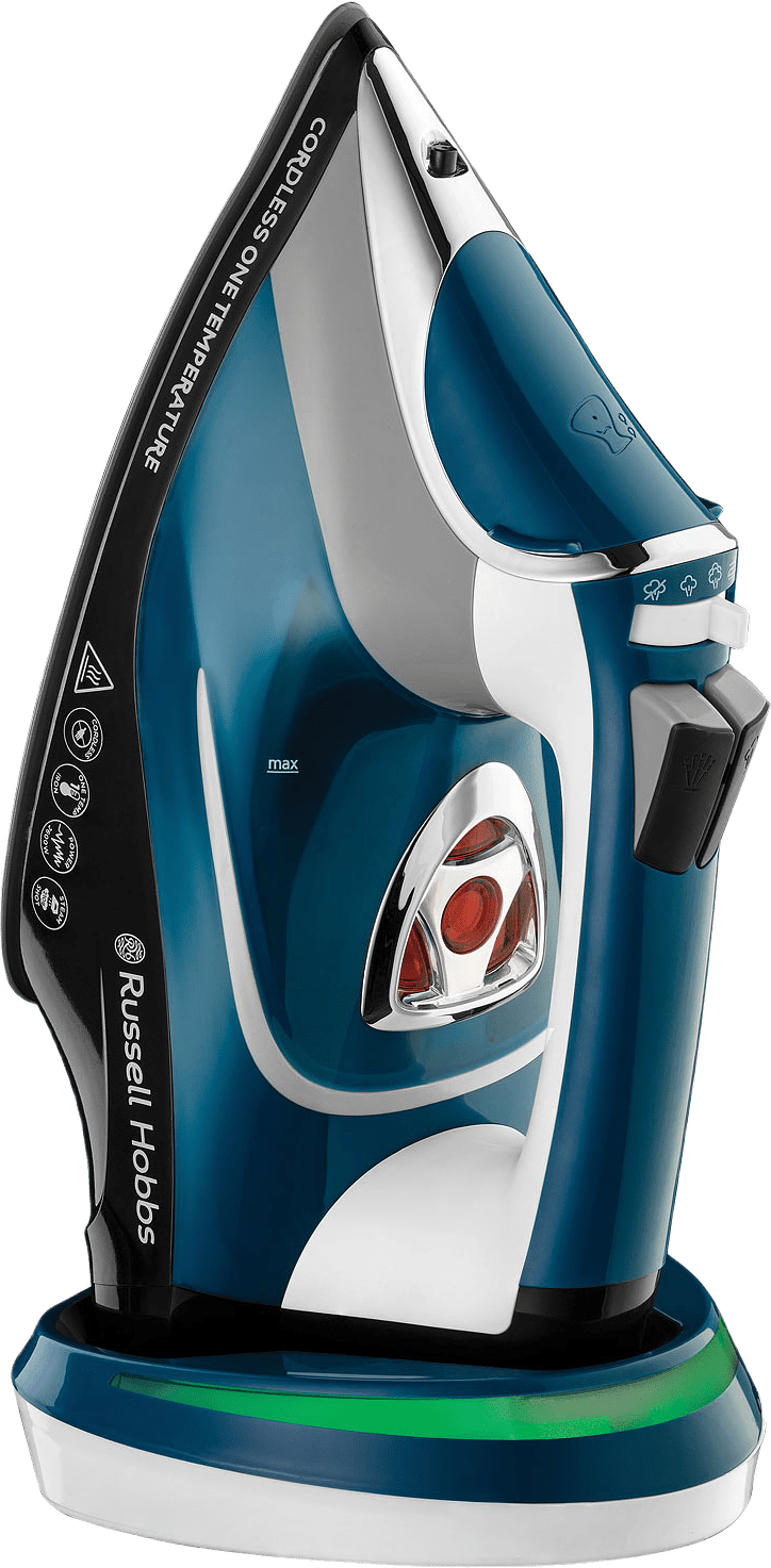 Ångstrykjärn Cordless One Temperature, från Russell Hobbs, i färgen blå.
