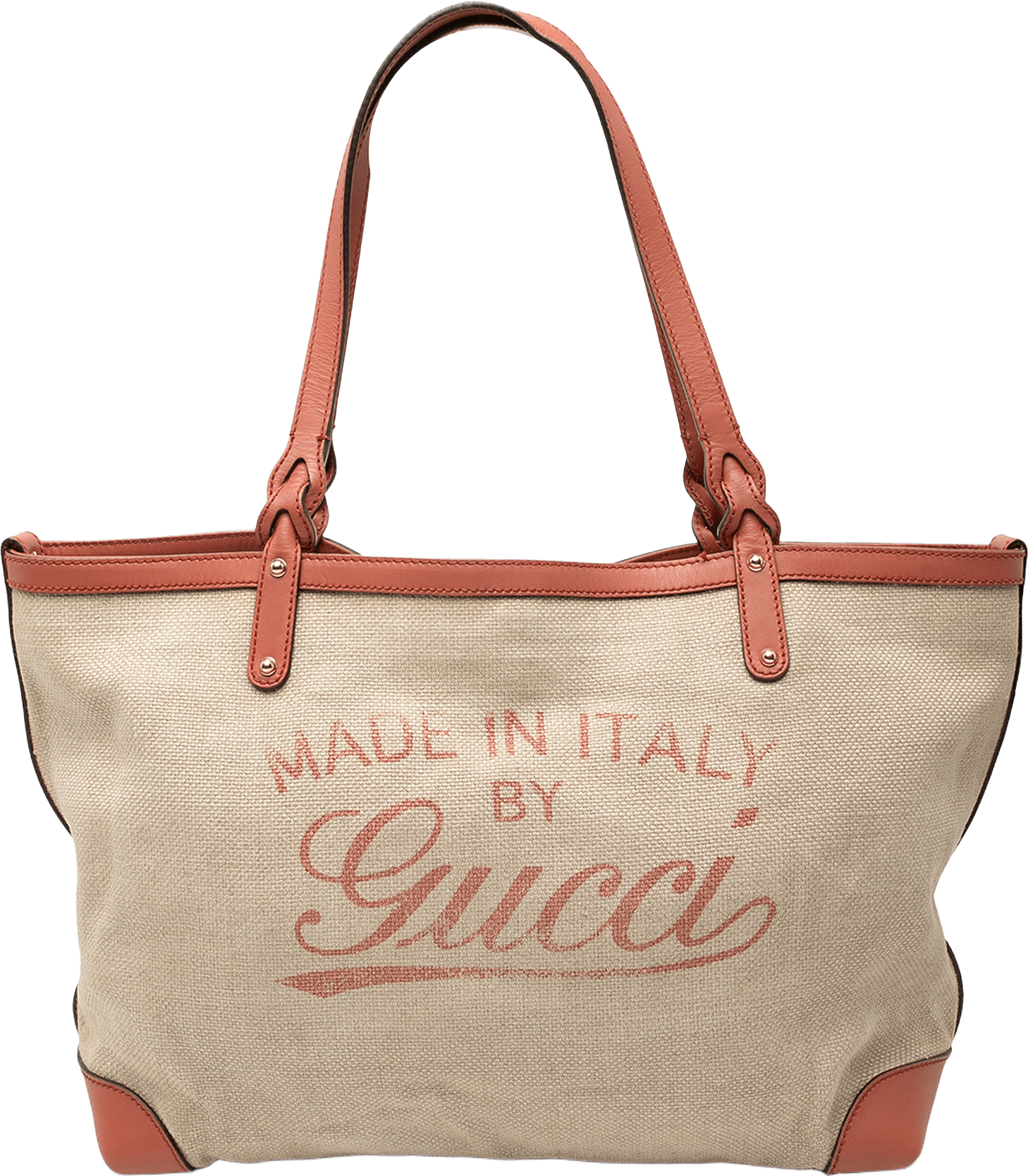 Gucci Medium Canvas Craft Tote, från Luxclusif, i färgen beige.