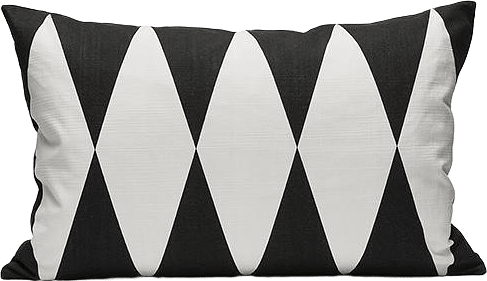 Kuddfodral Harlequin 60x40cm Svart/vit, från Littlephant, i färgen svart/vit.