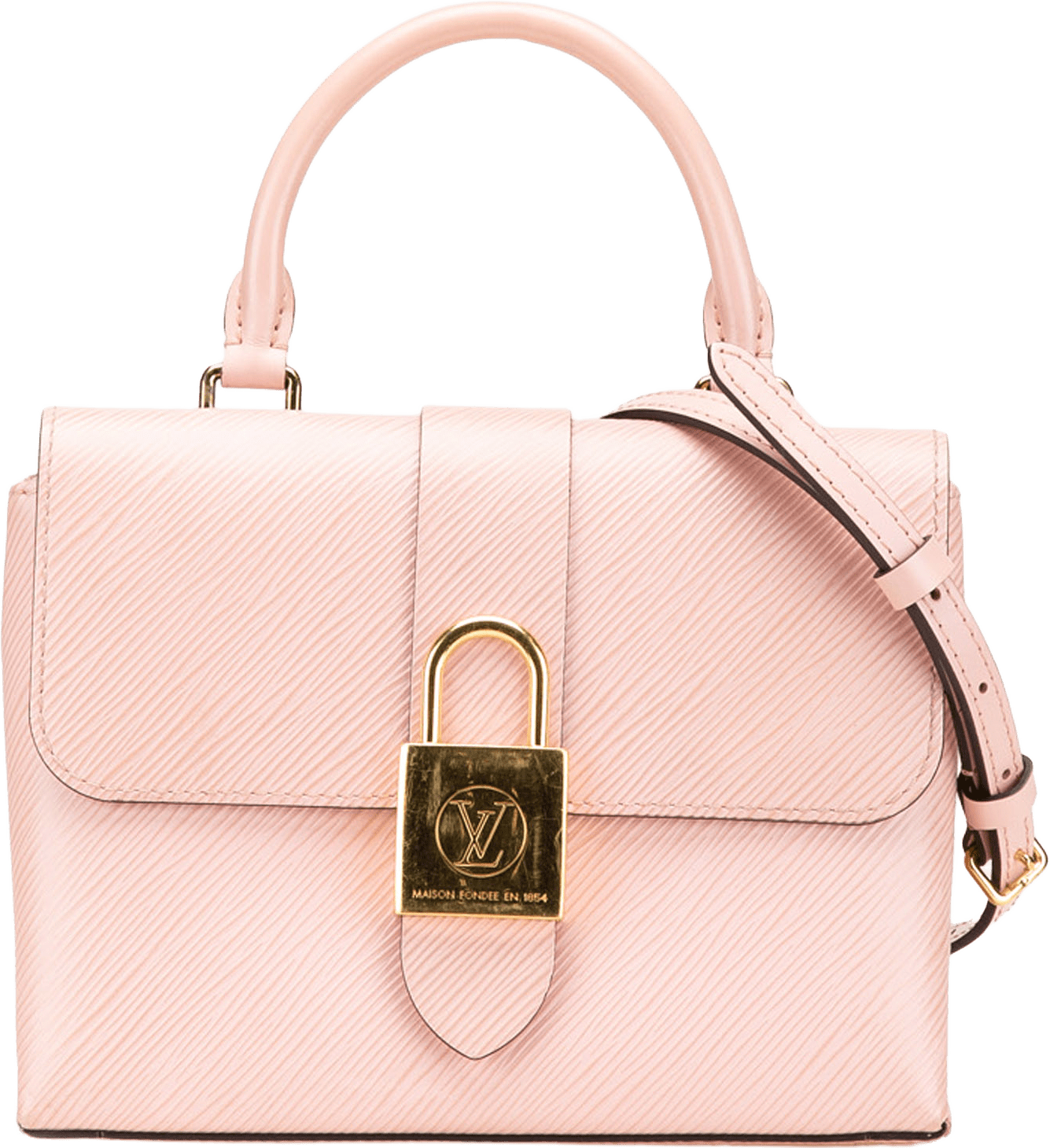 Louis Vuitton Epi Locky Bb, från Luxclusif, i färgen light pink.