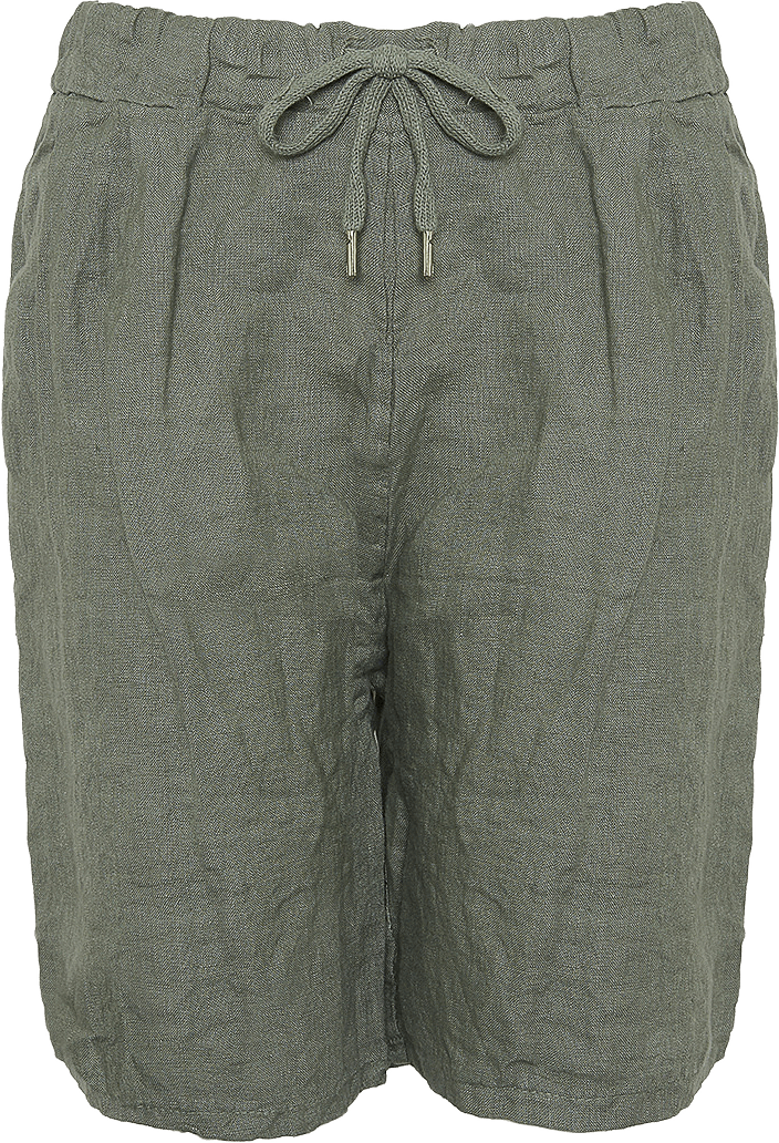 181017, Shorts, Linen - Army, från Tiffany, i färgen army.