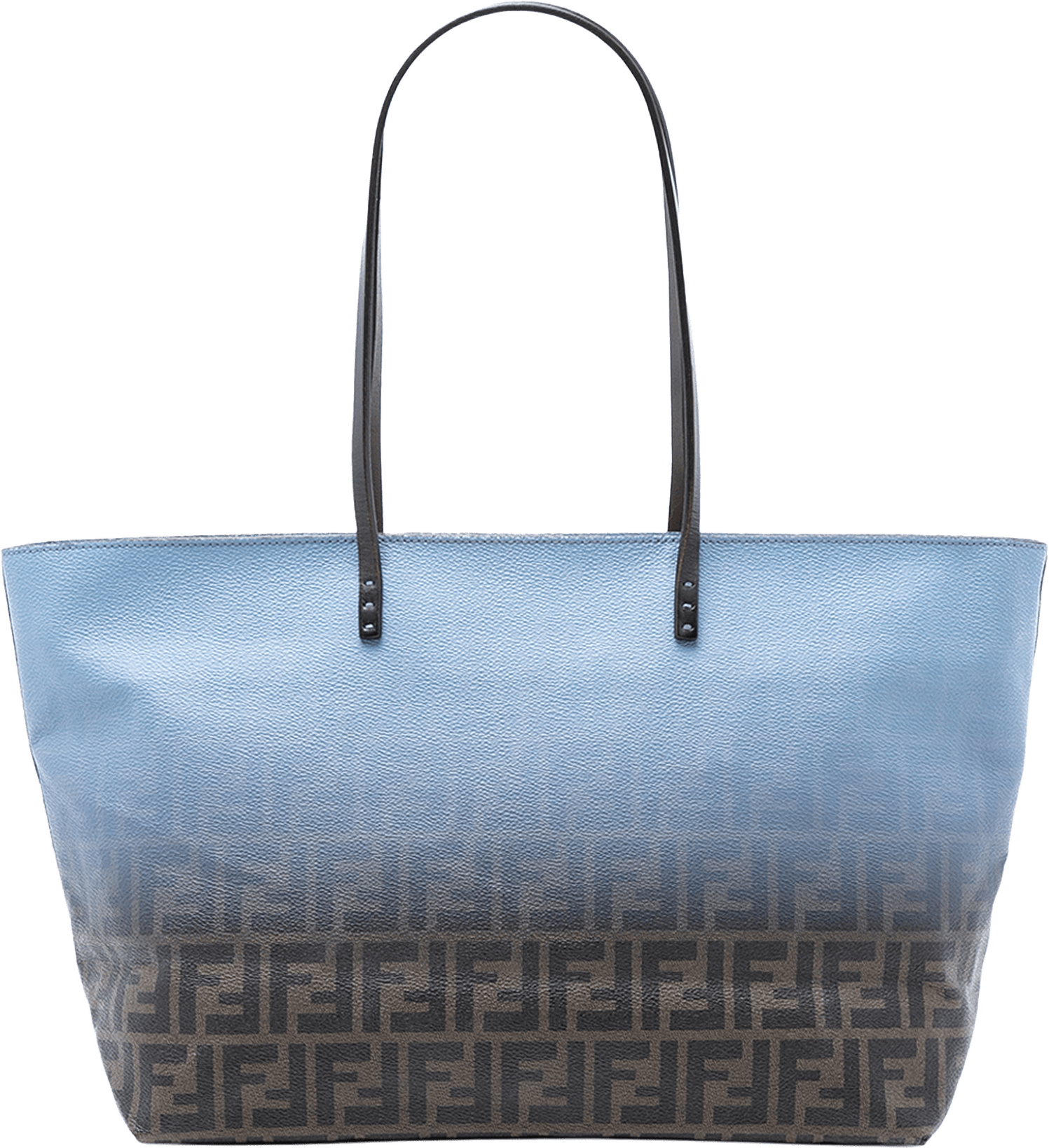 Fendi Medium Ombre Zucca Spalmati Roll Tote, från Luxclusif, i färgen light blue.