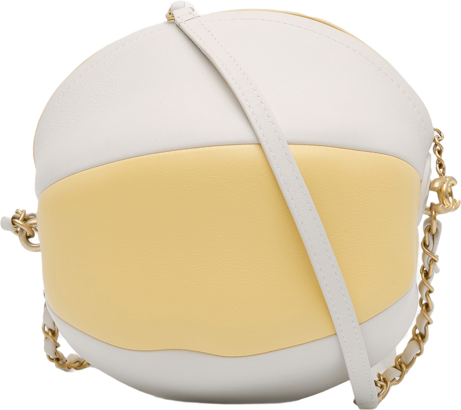 Chanel Calfskin Coco Beach Ball Bag, från Luxclusif, i färgen yellow.