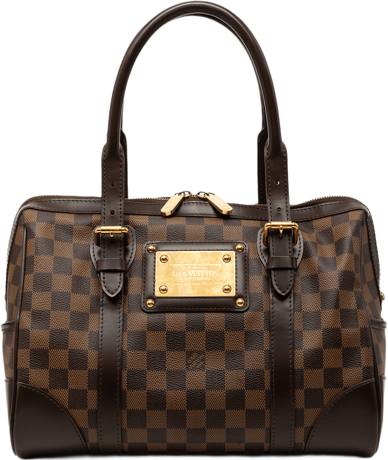 Louis Vuitton Damier Ebene Berkeley, från Luxclusif, i färgen brun.