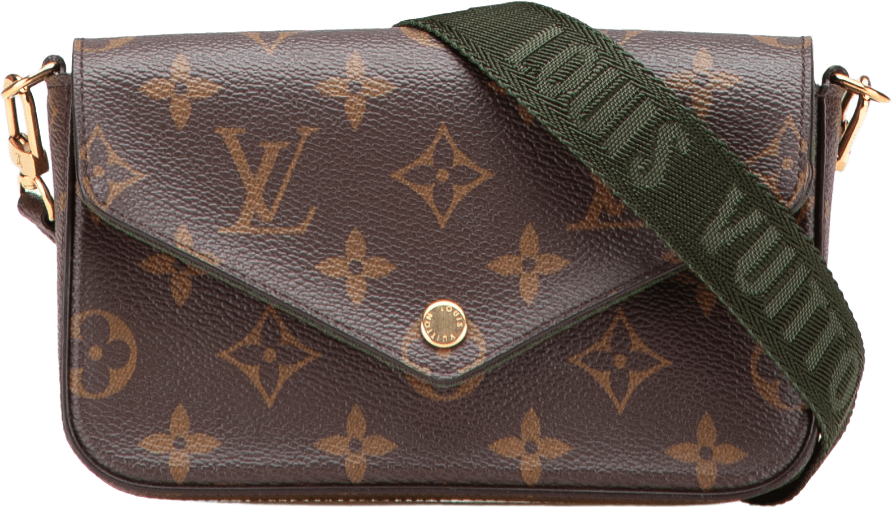 Louis Vuitton Monogram Felicie Strap And Go, från Luxclusif, i färgen brown.