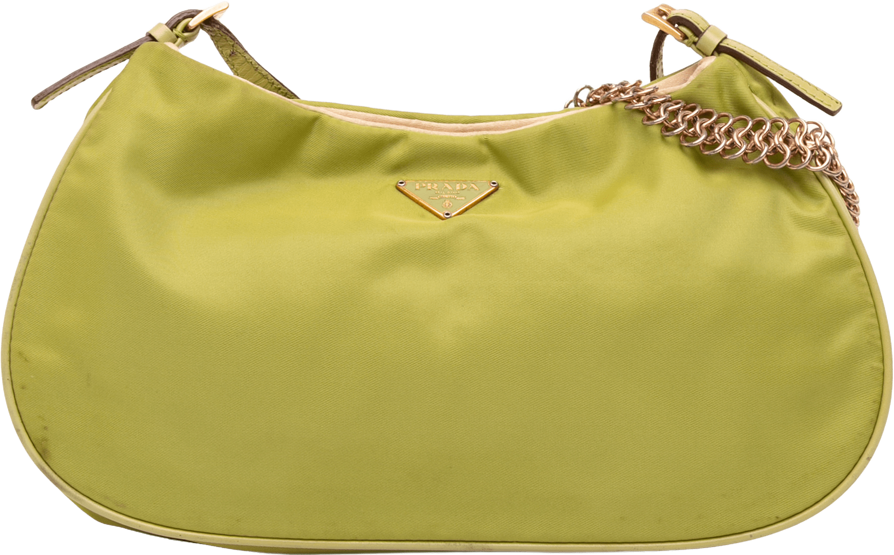Prada Tessuto Chain Shoulder Bag, från Luxclusif, i färgen light green.