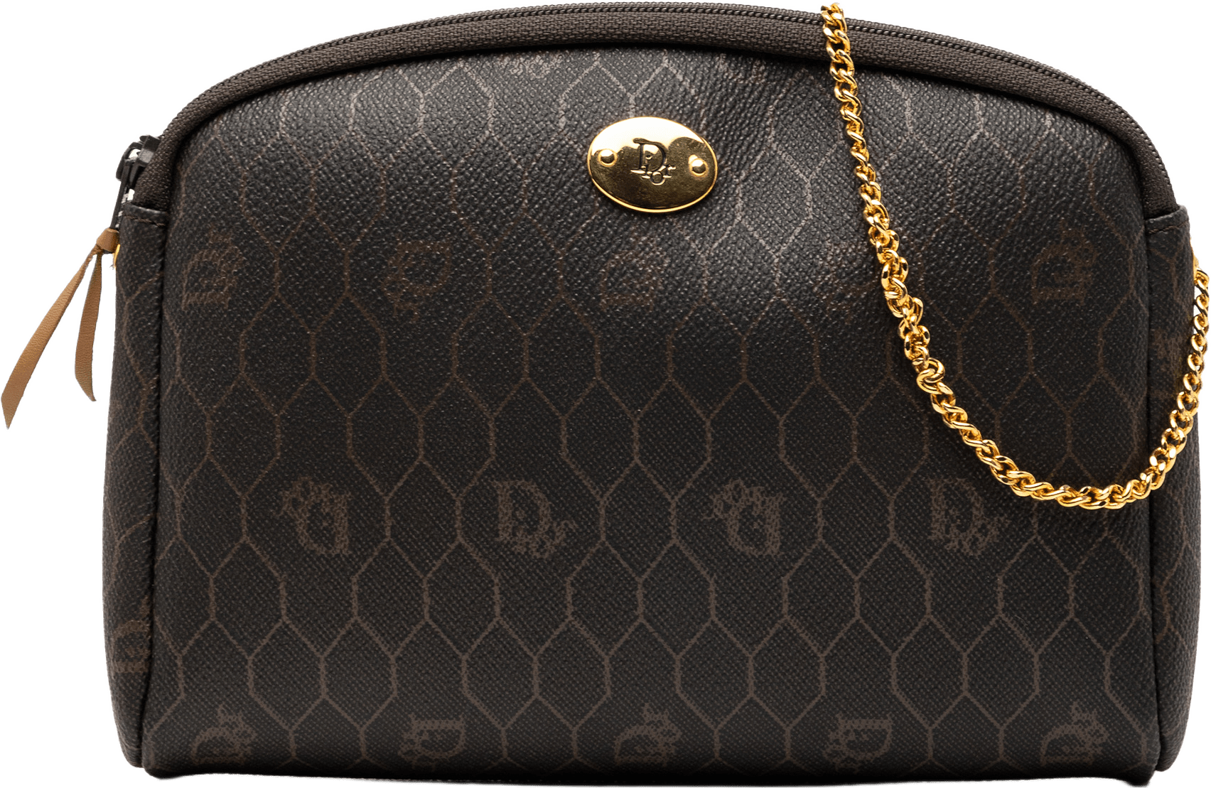 Dior Honeycomb Coated Canvas Chain Crossbody, från Luxclusif, i färgen black.
