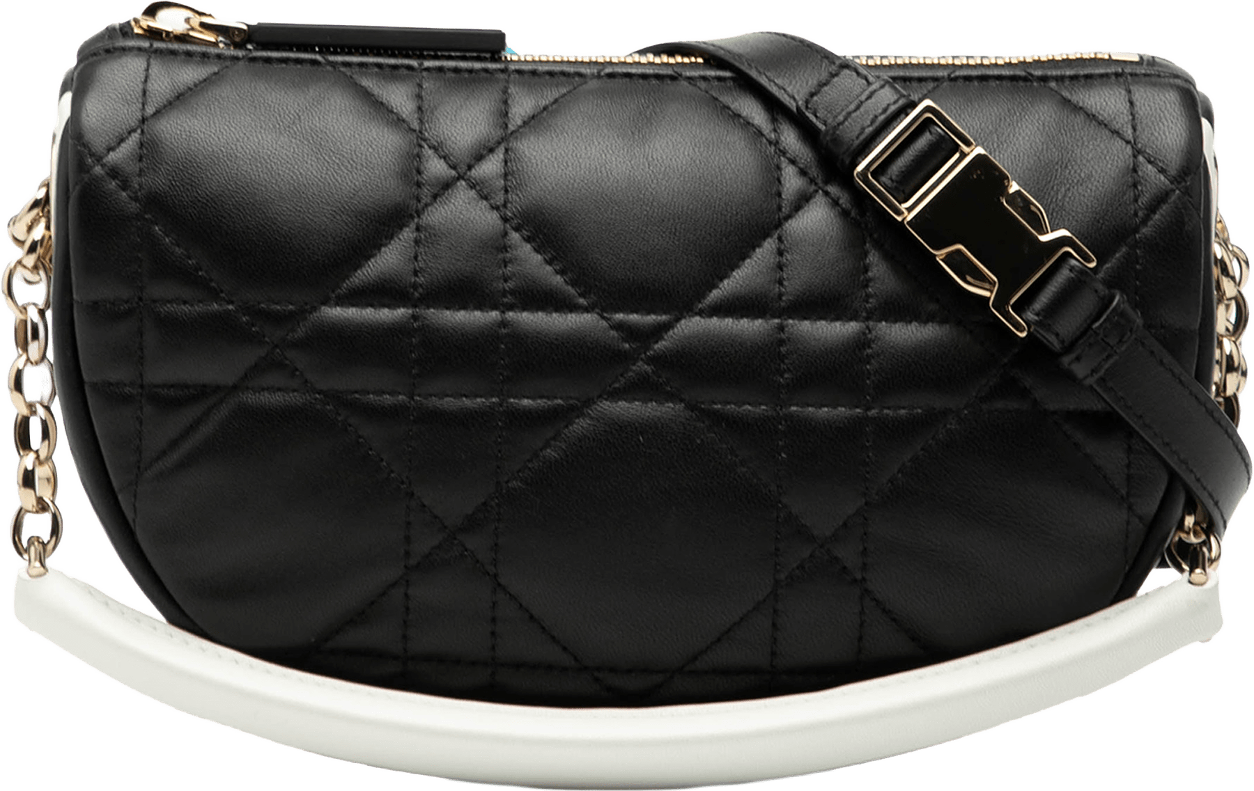 Dior Small Lambskin Cannage Dior Vibe Hobo, från Luxclusif, i färgen black.