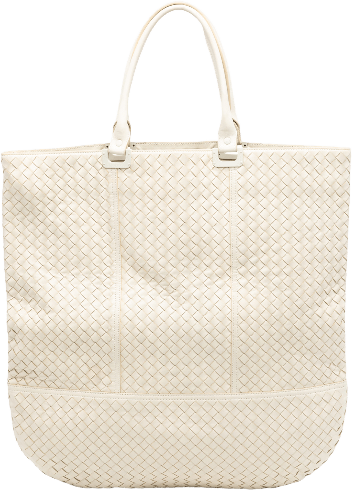 Bottega Veneta Nappa Intrecciato Tote, från Luxclusif, i färgen ivory.