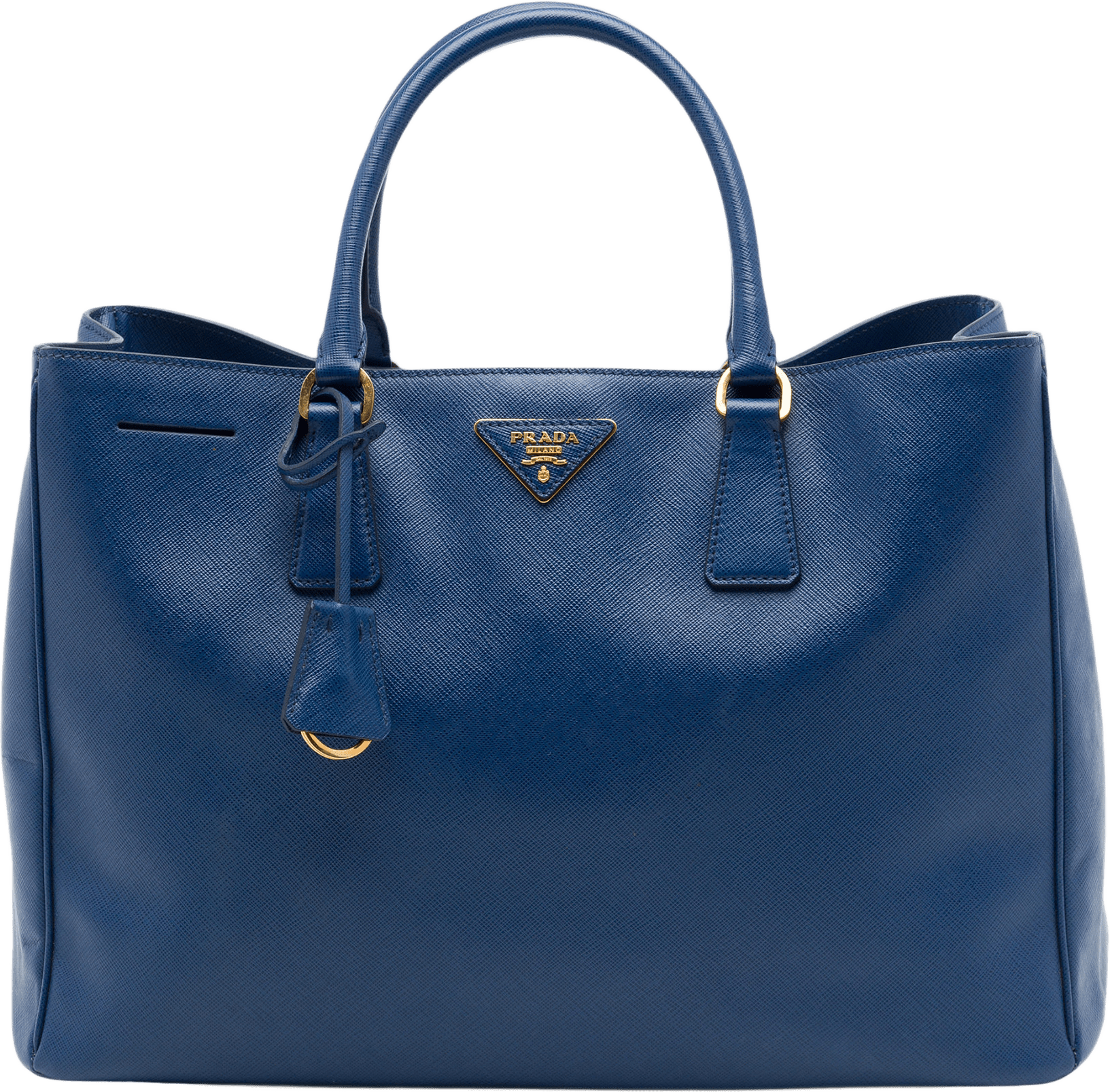 Prada Large Saffiano Lux Gardeners Tote, från Luxclusif, i färgen blå.