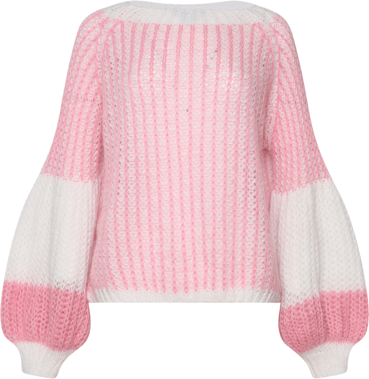 Liana Knit Sweater - White/rose, från Noella, i färgen white/rose.