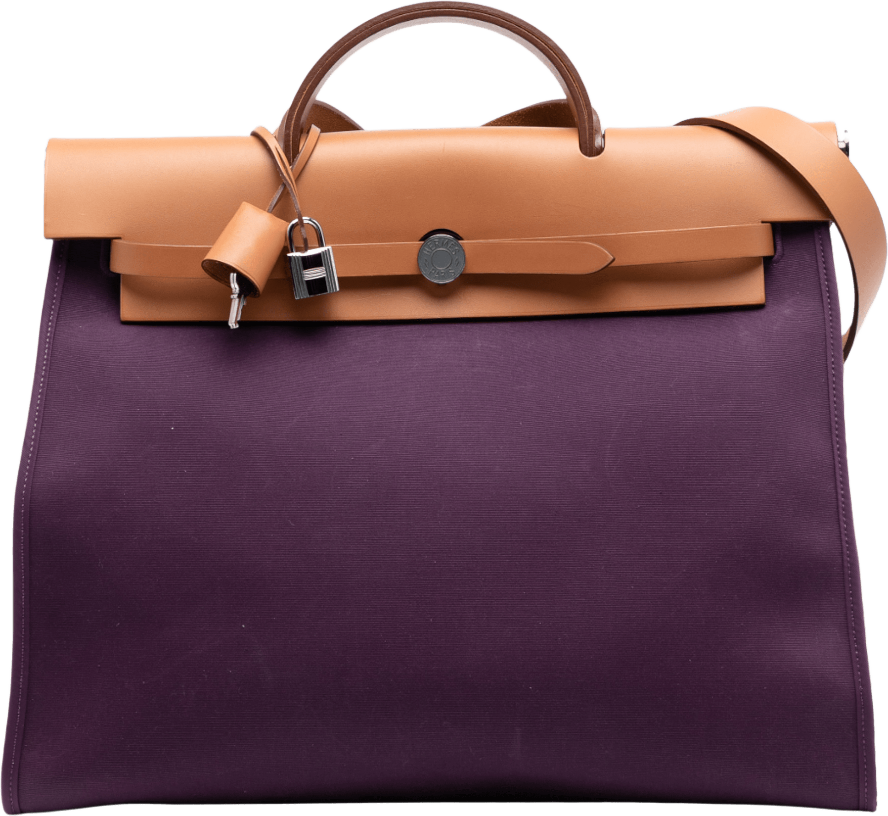 Hermès Toile Verso Herbag Zip 39, från Luxclusif, i färgen plum.