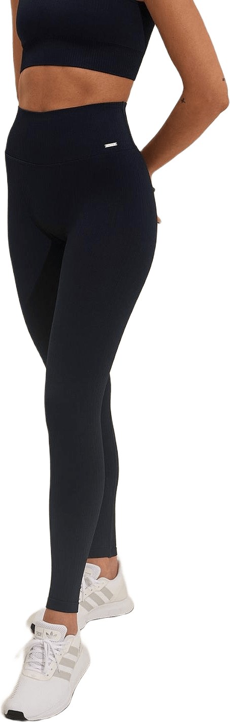 Navy Ribbed Seamless Tights