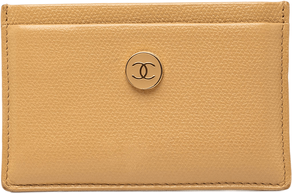 Chanel Caviar Coco Button Card Holder, från Luxclusif, i färgen beige.