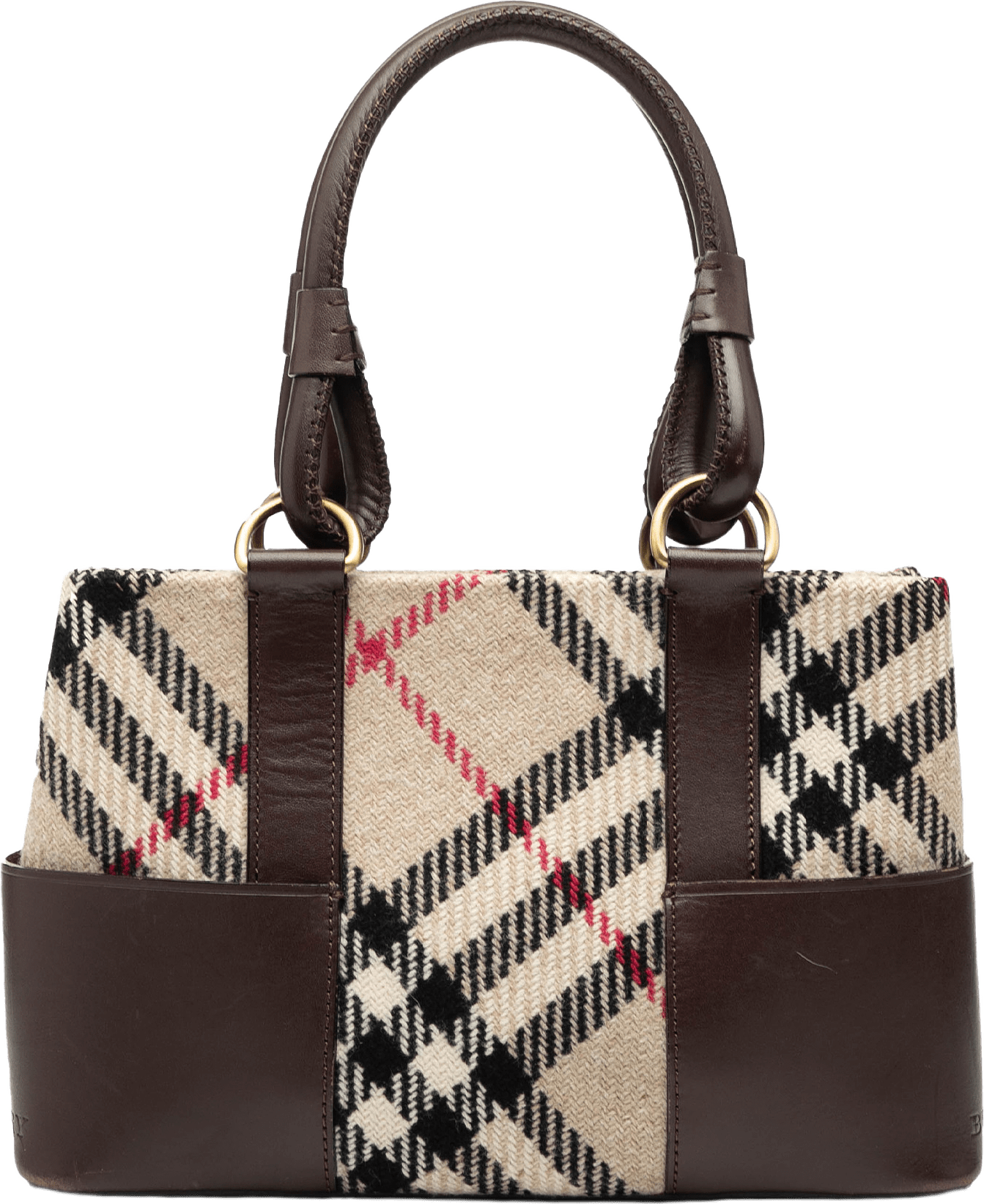 Burberry Supernova Check Wool Tote, från Luxclusif, i färgen beige.