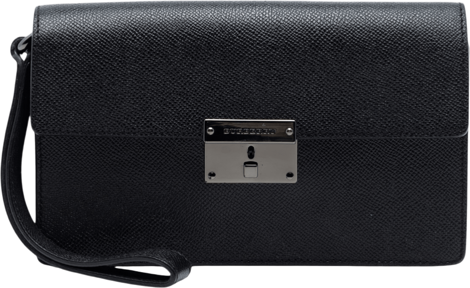 Burberry Leather Clutch, från Luxclusif, i färgen black.