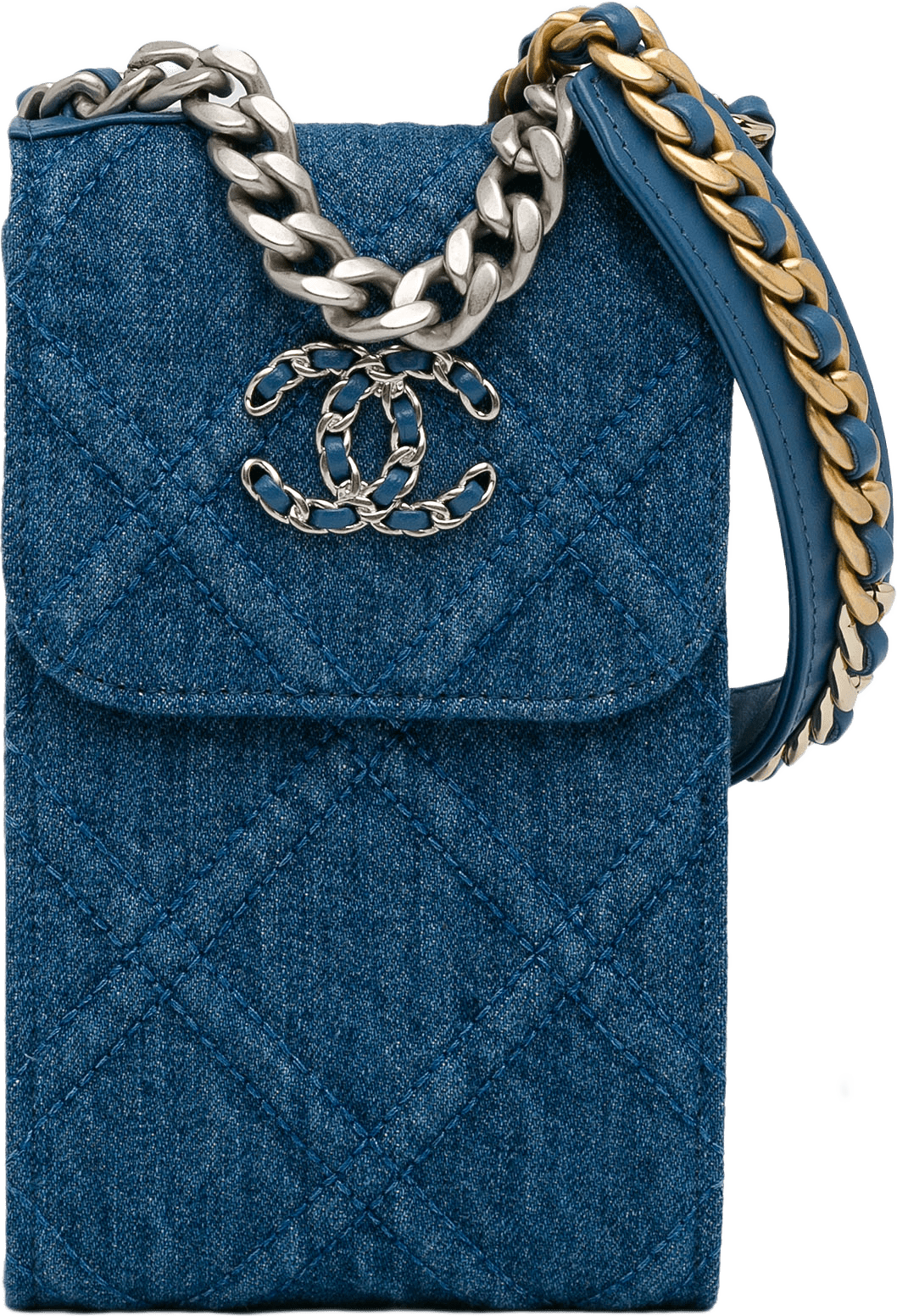 Chanel Denim 19 Phone Holder With Chain