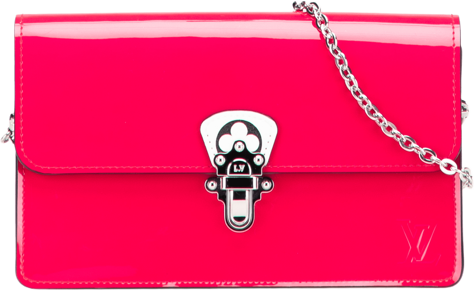 Louis Vuitton Portefeuille Cherrywood Wallet On Chain, från Luxclusif, i färgen pink.