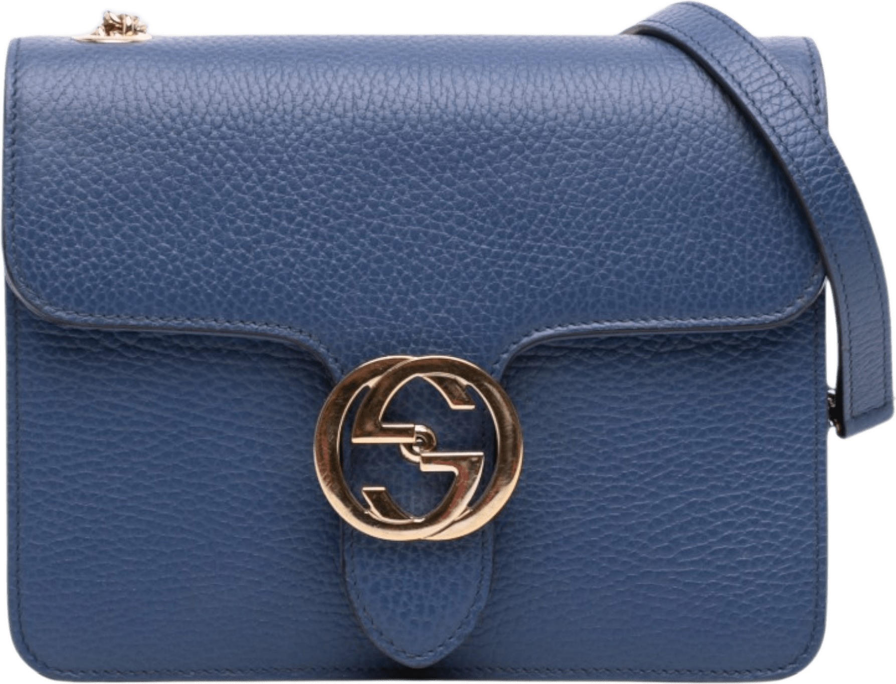 Gucci Small Dollar Calfskin Interlocking G Crossbody, från Luxclusif, i färgen blå.