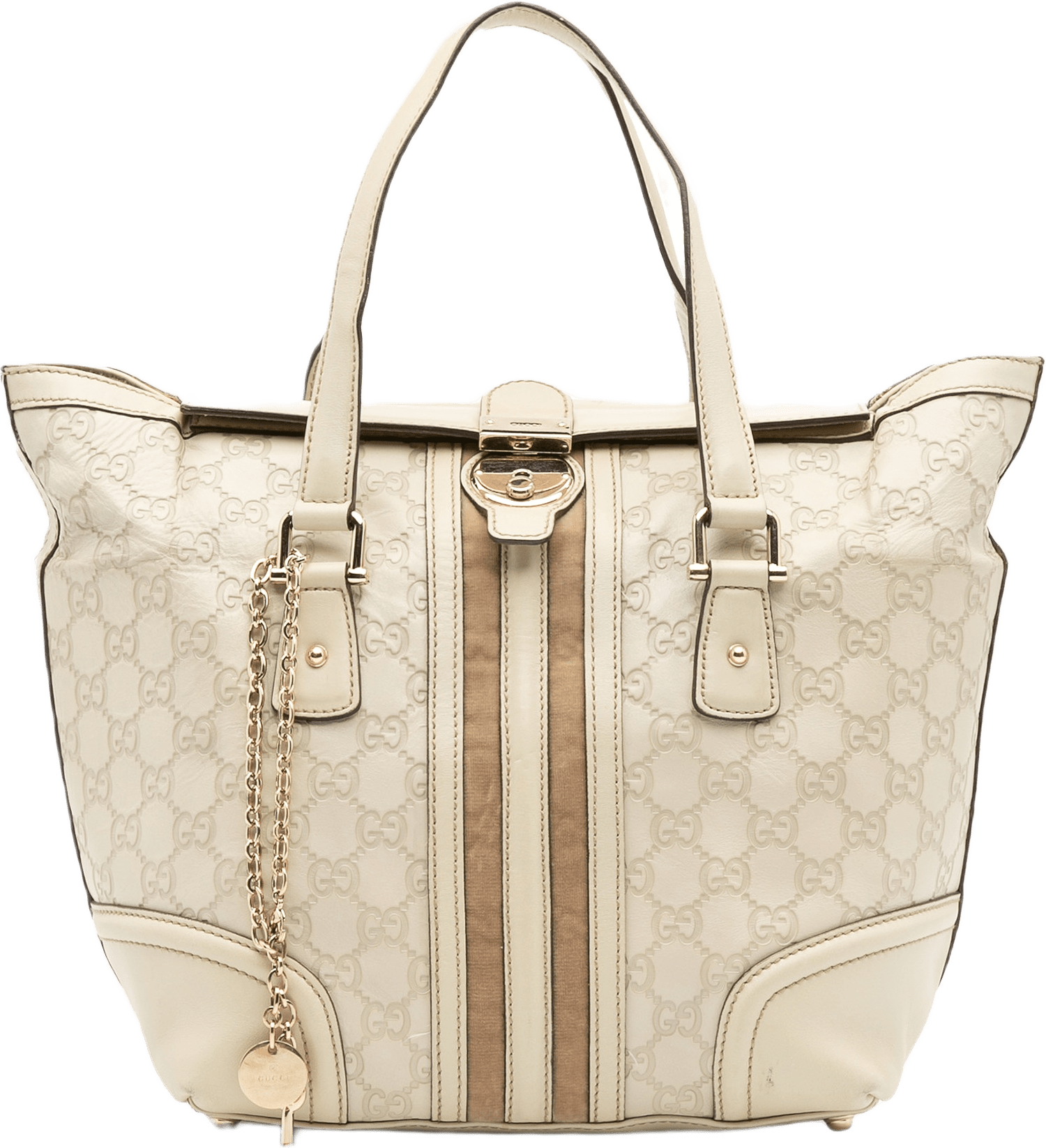 Gucci Guccissima Treasure Handbag, från Luxclusif, i färgen white.