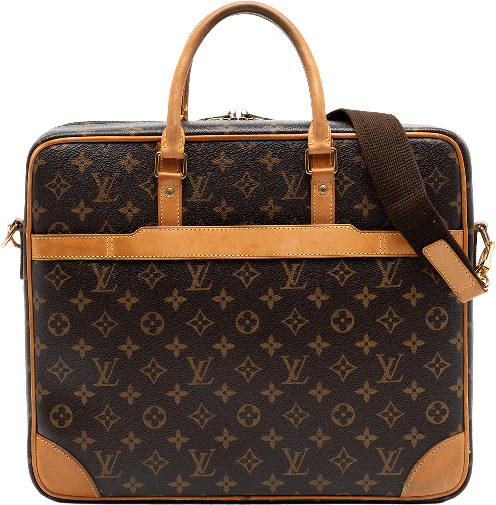 Louis Vuitton Monogram Porte Documents Voyage, från Luxclusif, i färgen brown.