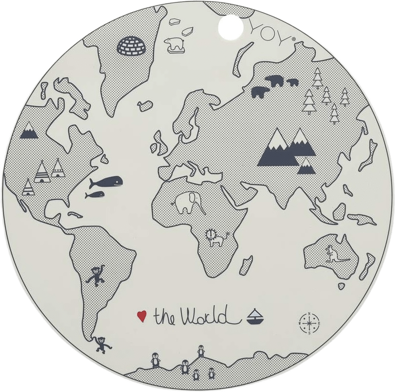 Placemat The World, från OYOY Mini, i färgen offwhite.
