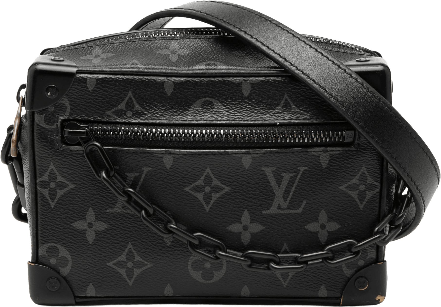 Louis Vuitton Monogram Eclipse Mini Soft Trunk, från Luxclusif, i färgen black.