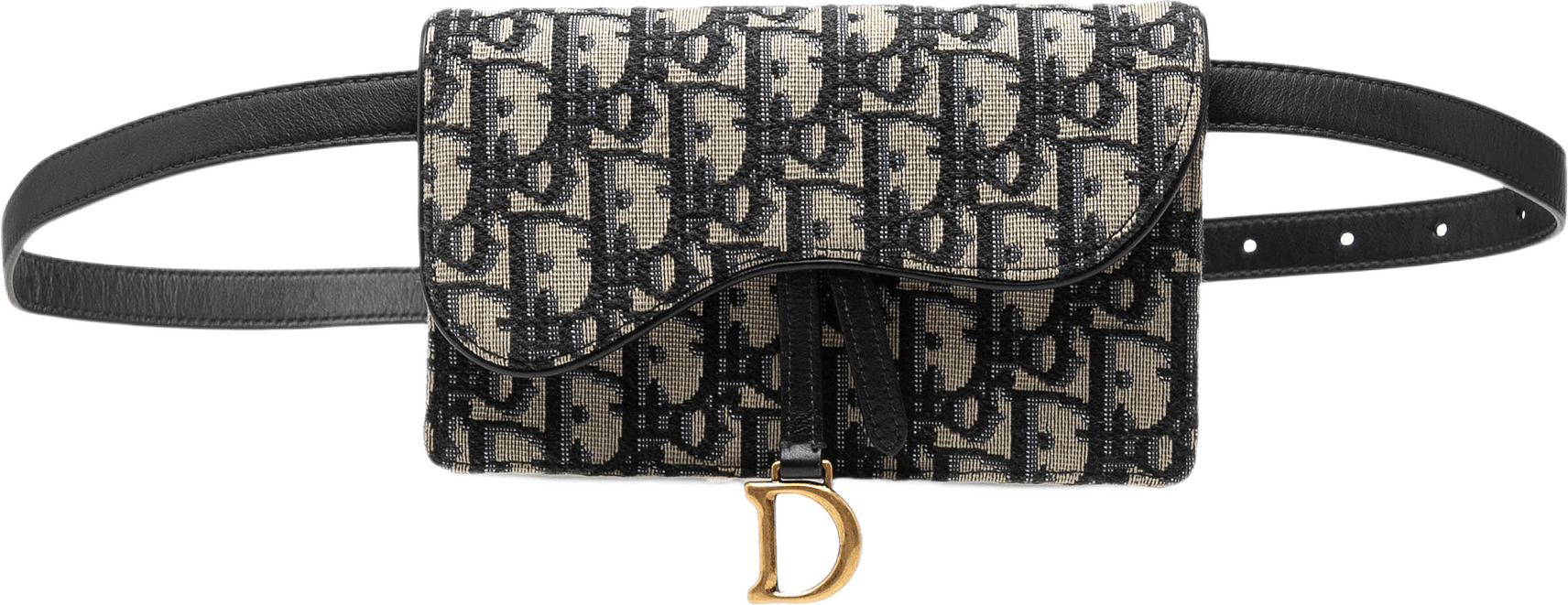 Dior Oblique Canvas Saddle Belt Bag, från Luxclusif, i färgen blå.