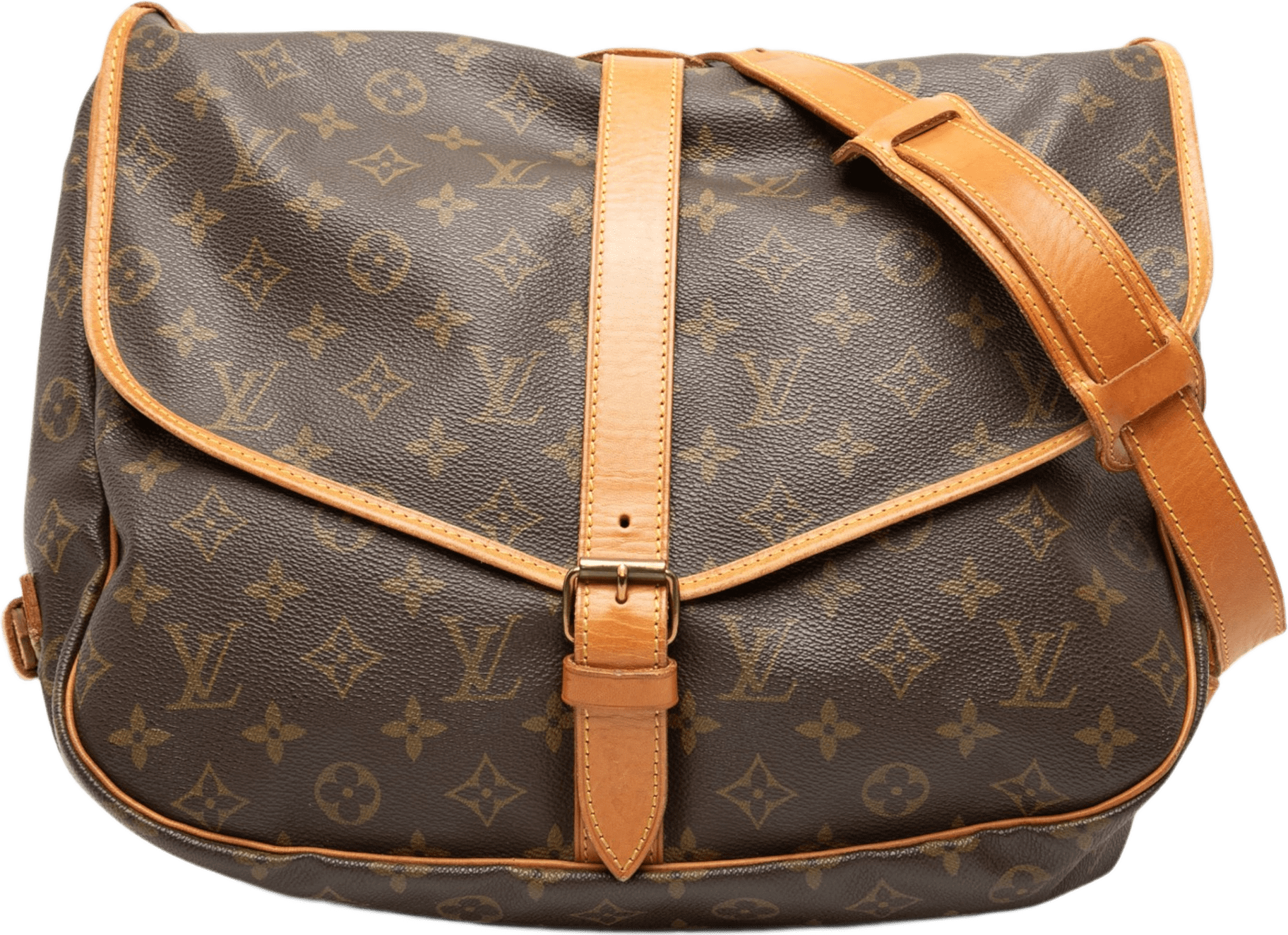 Louis Vuitton Monogram Saumur 35, från Luxclusif, i färgen brown.