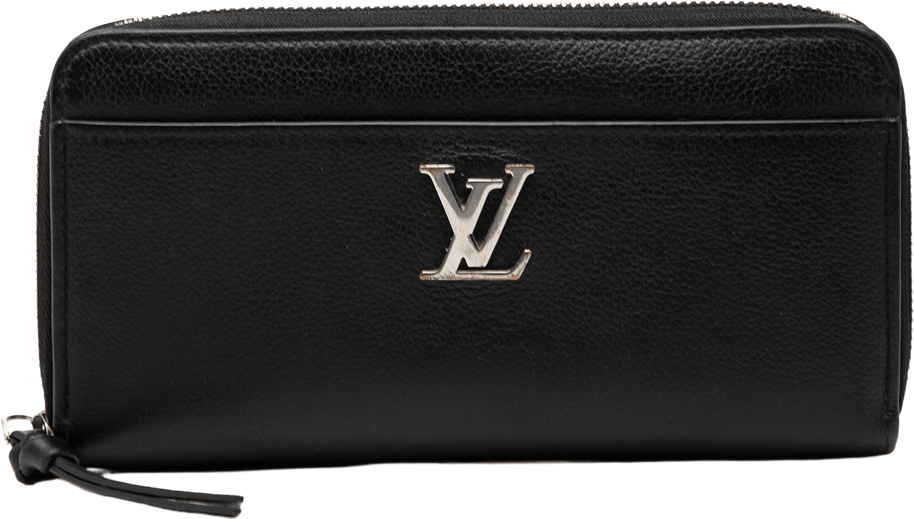 Louis Vuitton Leather Lockme Zippy Wallet, från Luxclusif, i färgen black.