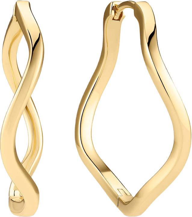 Ellera Waves X-grande Earrings, från Sif Jakobs Jewellery, i färgen guld.