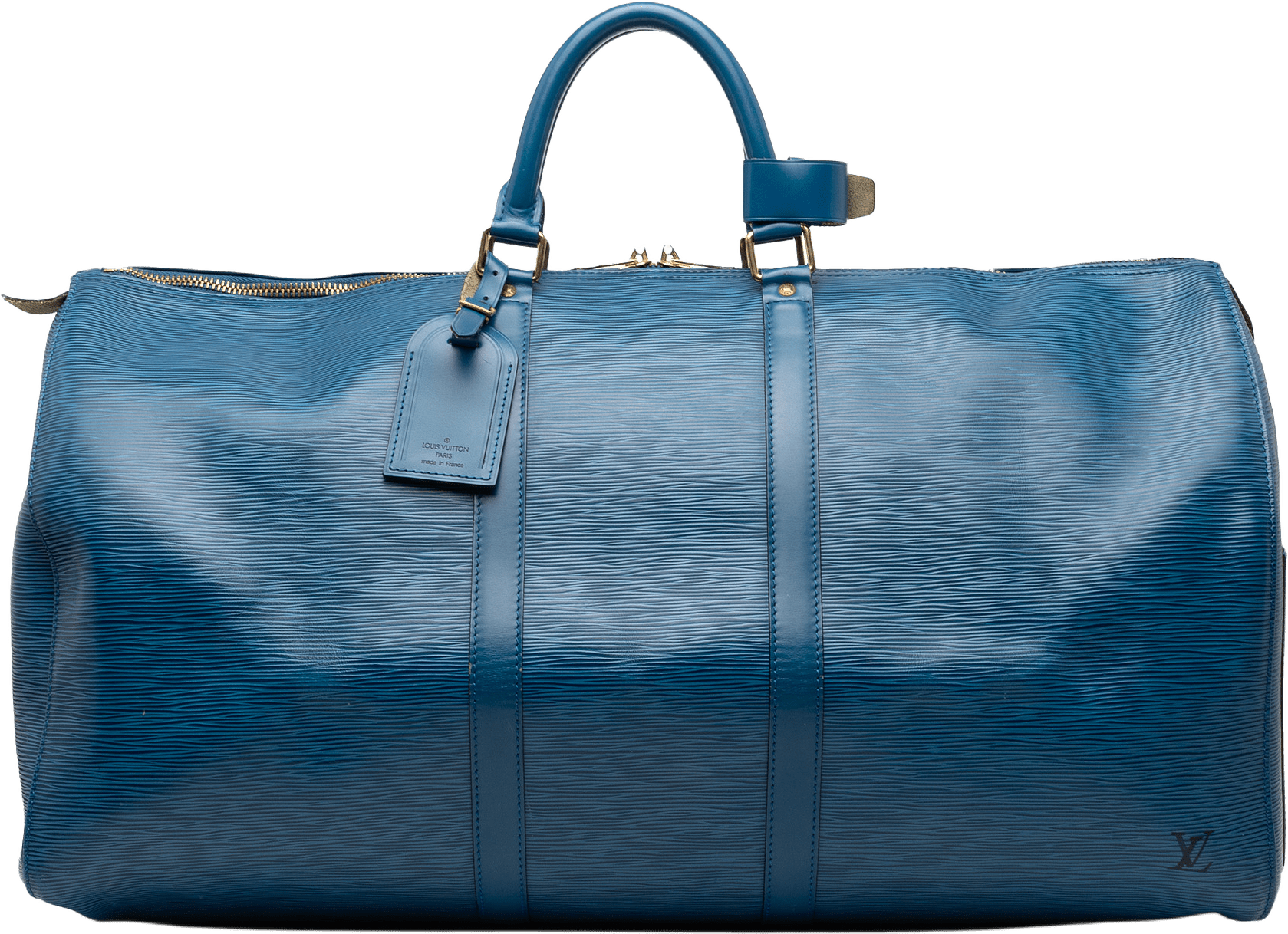 Louis Vuitton Epi Keepall 55, från Luxclusif, i färgen blue.