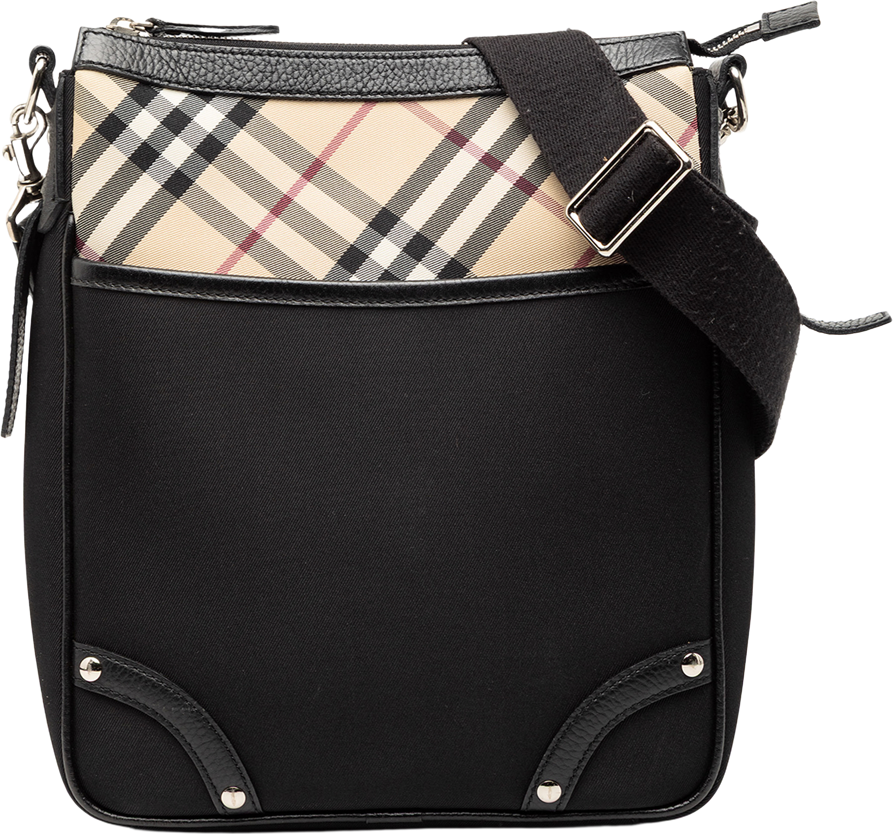 Burberry Nova Check Trimmed Nylon Crossbody, från Luxclusif, i färgen black.