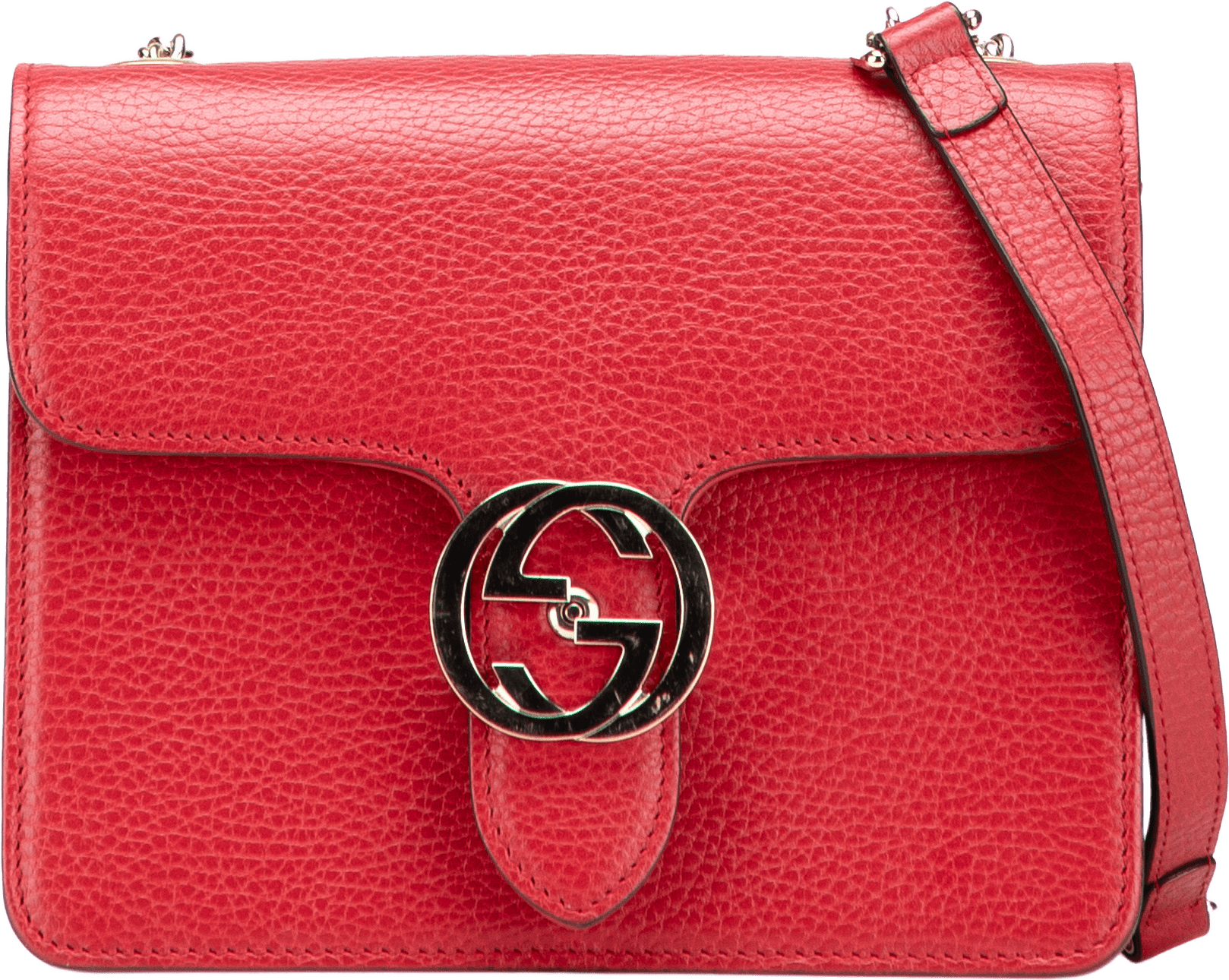 Gucci Small Dollar Calfskin Interlocking G Crossbody, från Luxclusif, i färgen red.