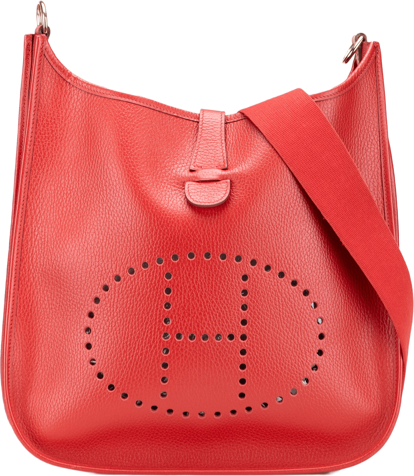 Hermès Clemence Evelyne I 33, från Luxclusif, i färgen red.