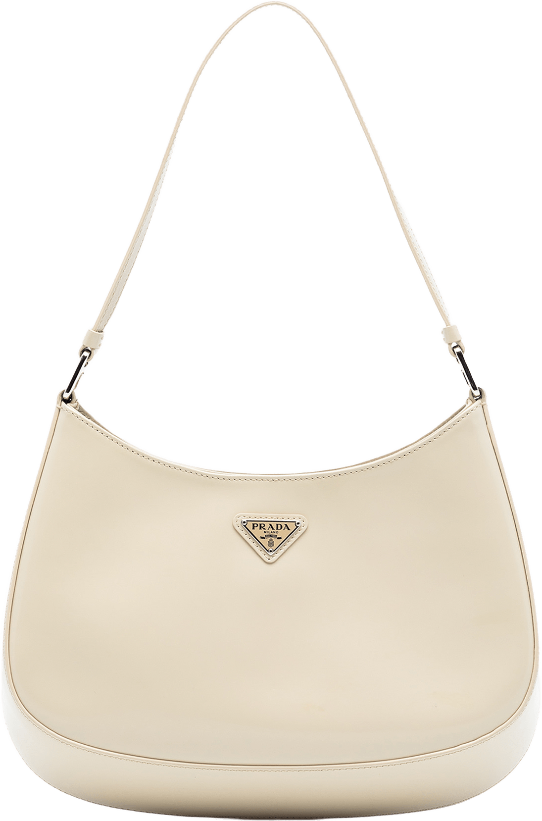 Prada Spazzolato Cleo Shoulder Bag, från Luxclusif, i färgen beige.