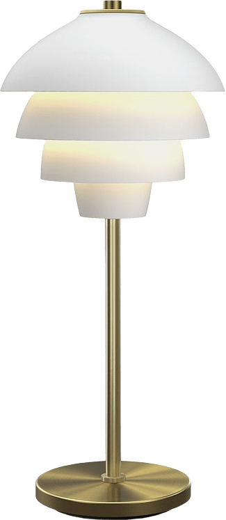 Bordslampa Valencia, från Belid, i färgen mattvit/mässing.