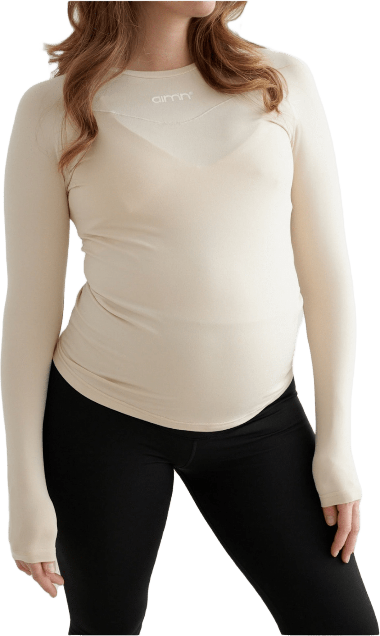 Café Au Lait Soft Basic Maternity Long Sleeve