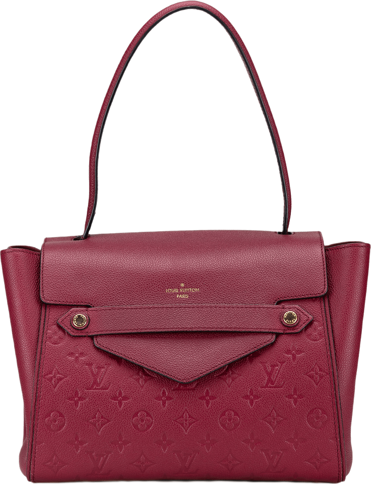 Louis Vuitton Monogram Empreinte Trocadero, från Luxclusif, i färgen bordeaux.