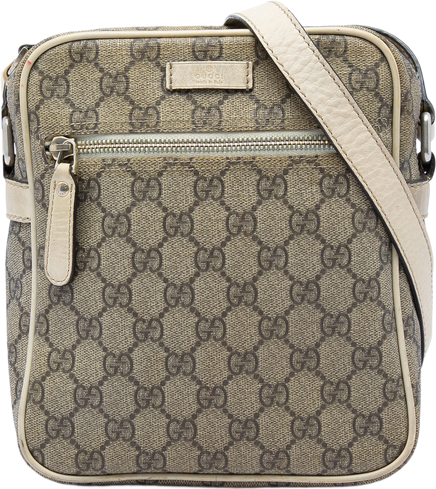 Gucci Gg Supreme Crossbody, från Luxclusif, i färgen beige.