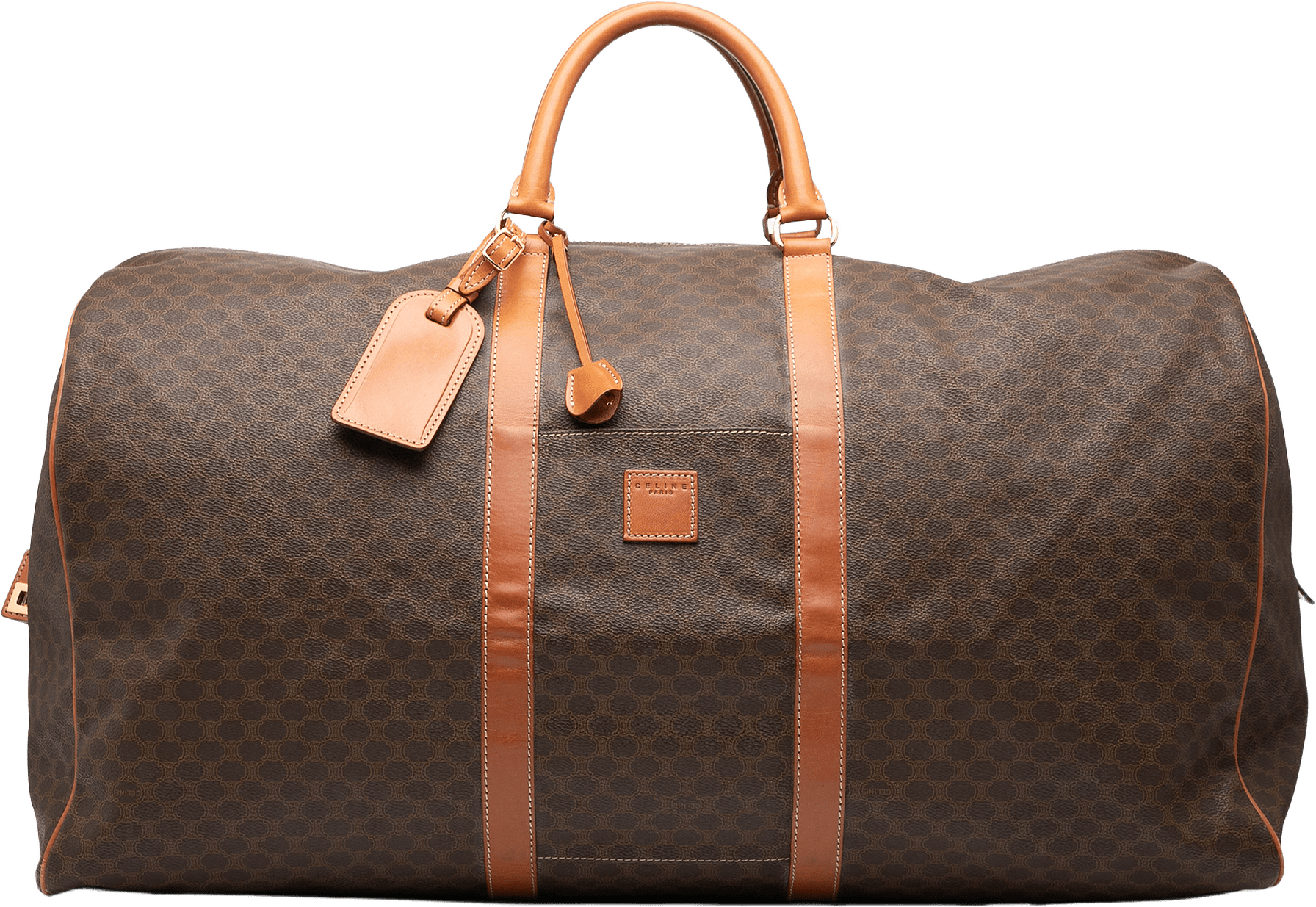 Celine Macadam Coated Canvas Travel Bag, från Luxclusif, i färgen brown.